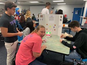 Students doing library activities last school year 